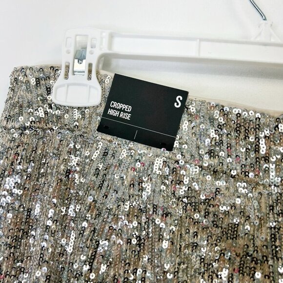 NEW Express Sequin Pants Women’s Size Small High Rise Cropped Swiftie - Picture 10 of 12